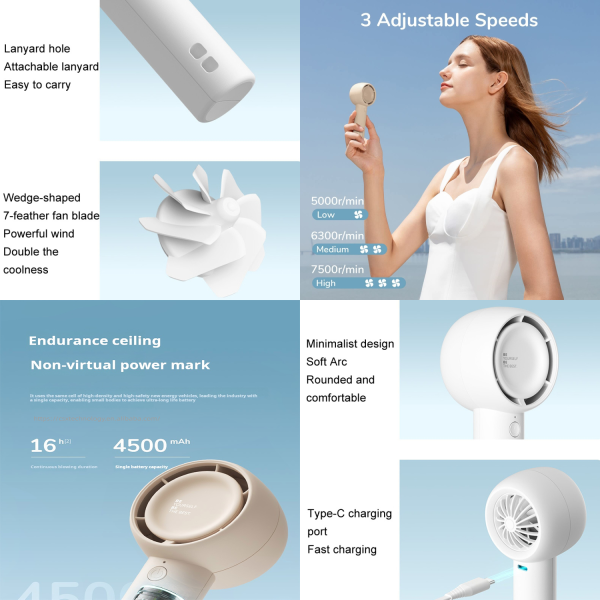 Mini Bladeless Handheld Fan – USB Rechargeable & Portable