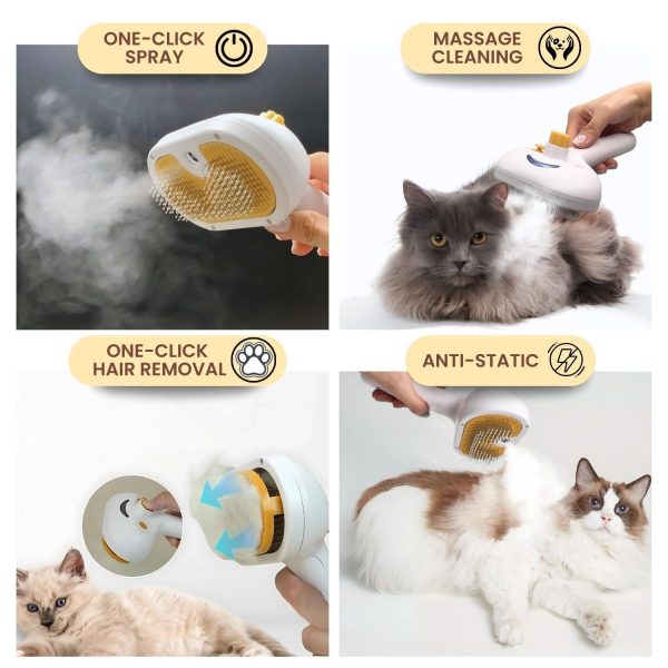 Steam Pet Brush – Spray Hair Removal Comb for Cats & Dogs