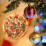 Cute Acrylic Pizza Slice Christmas Ornament For Tree Decor