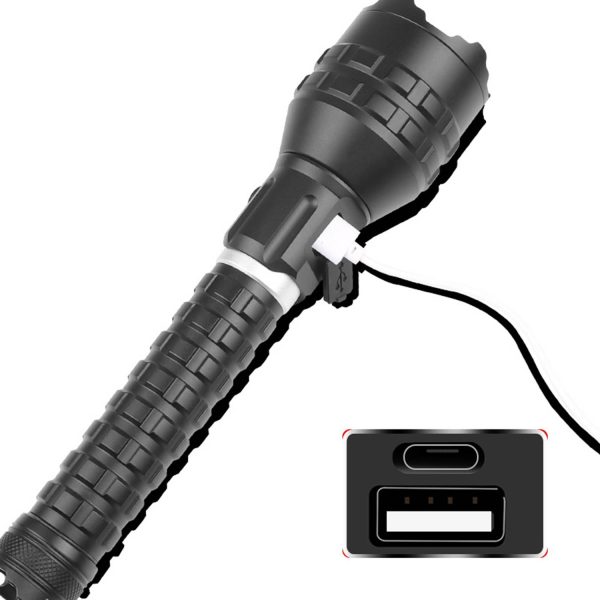 USB-C Rechargeable Flashlight – Zoom Beam & Power Alert