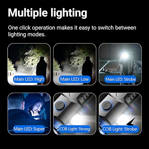 Outdoor Rechargeable Flashlight – Long-Range & Waterproof