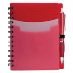 Tri-Pocket PP Coil Notebook with Satin Pen – Lined Pages
