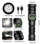 Adjustable Outdoor Aluminum Flashlight with Digital Display