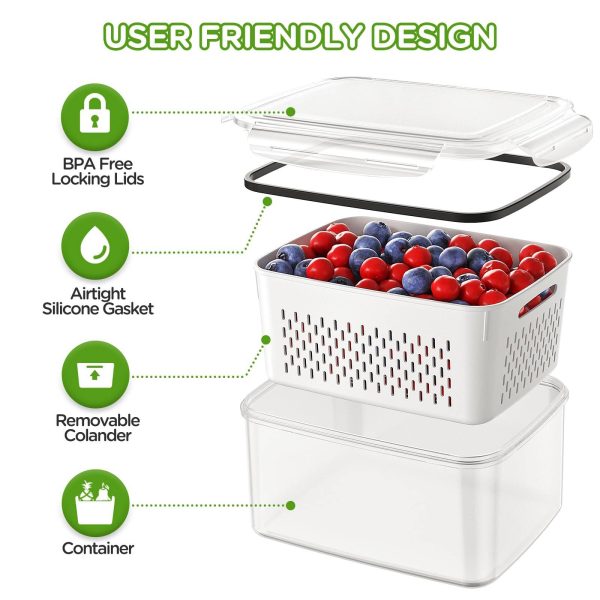 Portable Double-Layer Picnic Basket with Drain—Fridge Safe