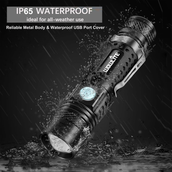 Multi-Function Zoom LED Flashlight – Compact & Rechargeable