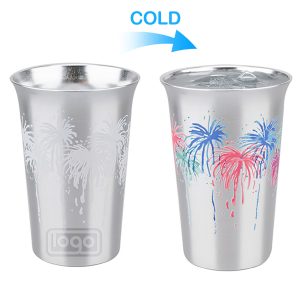 5oz Color-Changing Aluminum Cold Drink Cup – Firework Design