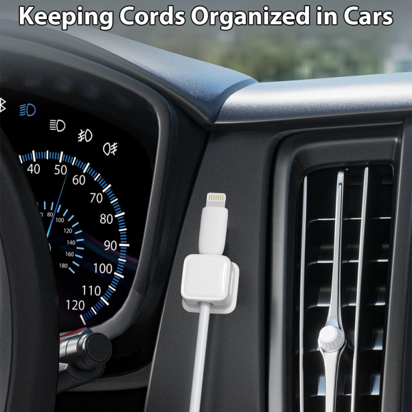 6PCS Magnetic Cable Clips – Desk & Phone Cord Organizer