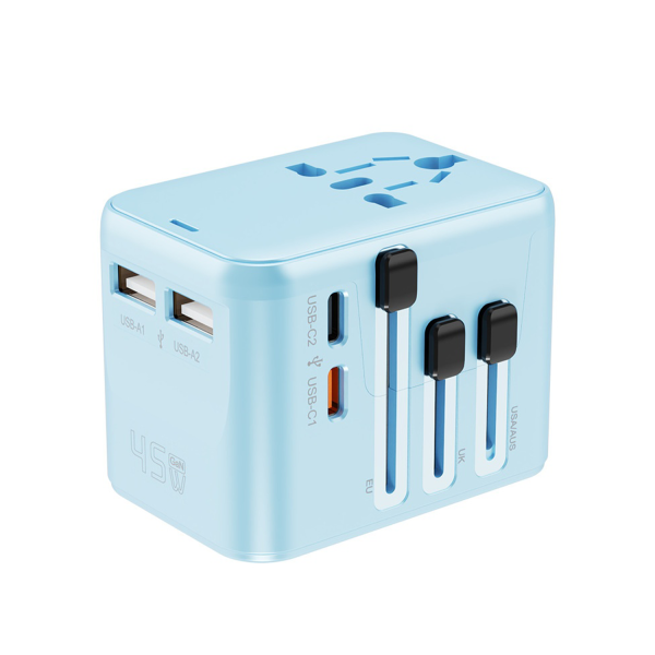 Universal GaN Fast Charging Travel Adapter–Worldwide Use