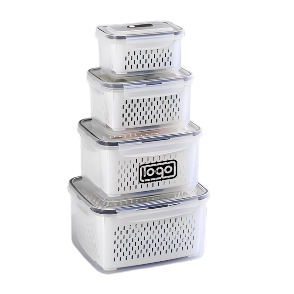 Portable Double-Layer Picnic Basket with Drain—Fridge Safe