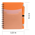 Tri-Pocket PP Coil Notebook with Satin Pen – Lined Pages