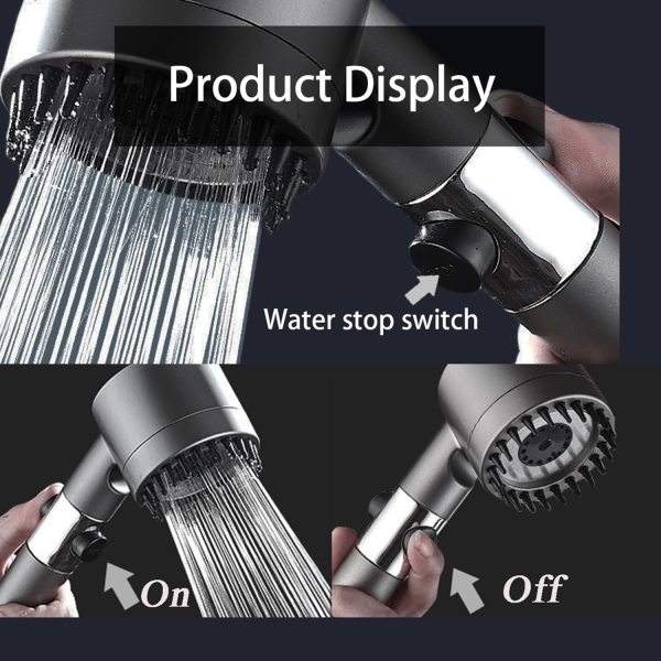 High Pressure Handheld Shower Head Kit w/ Wall Mount Bracket