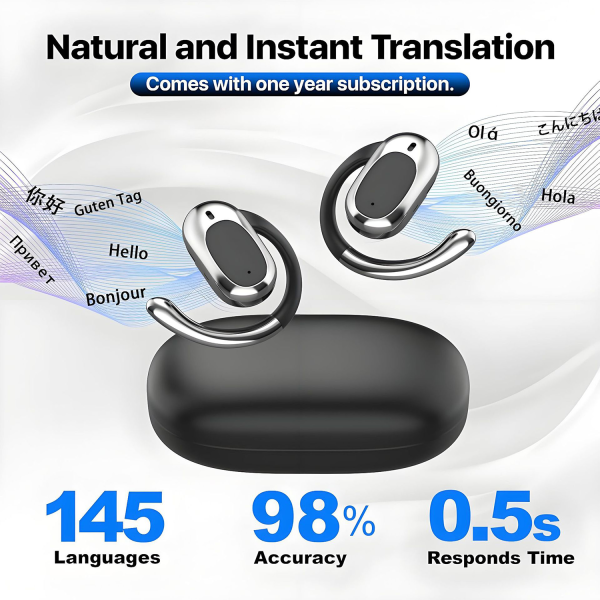 Bluetooth Earbuds – Real-Time Translation & Noise-Canceling