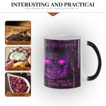 13oz Heat Sensitive Color Changing Ceramic Skull Design Mug