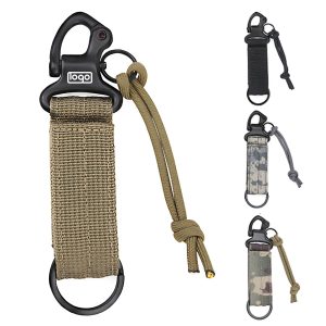 Outdoor Nylon Eagle Beak Hook Keychain with Carabiner